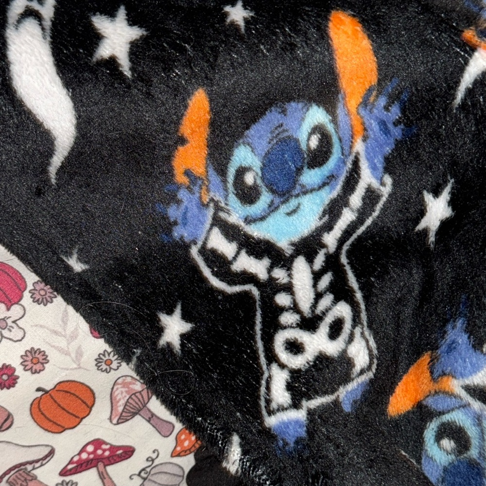 Disney lilo and stitch Halloween pajama onesie with stitch face as the hood NWT